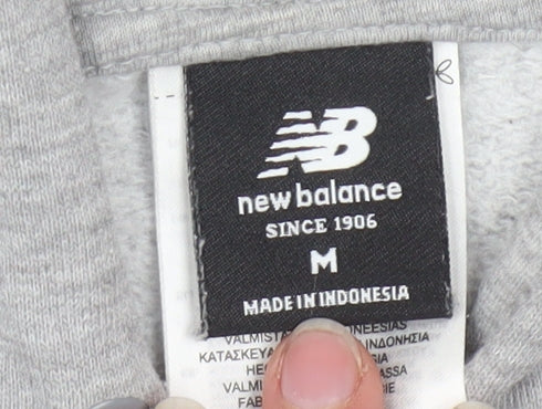 New Balance Men Grey Full Zip Hoodie Size M Sports Fleece