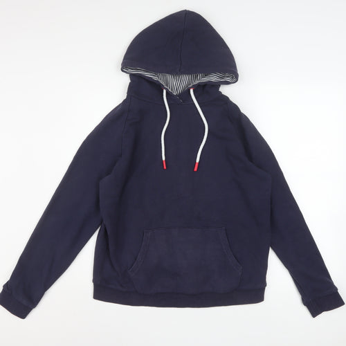 Joules Women's Navy Pullover Hoodie Size 12 Cotton Blend