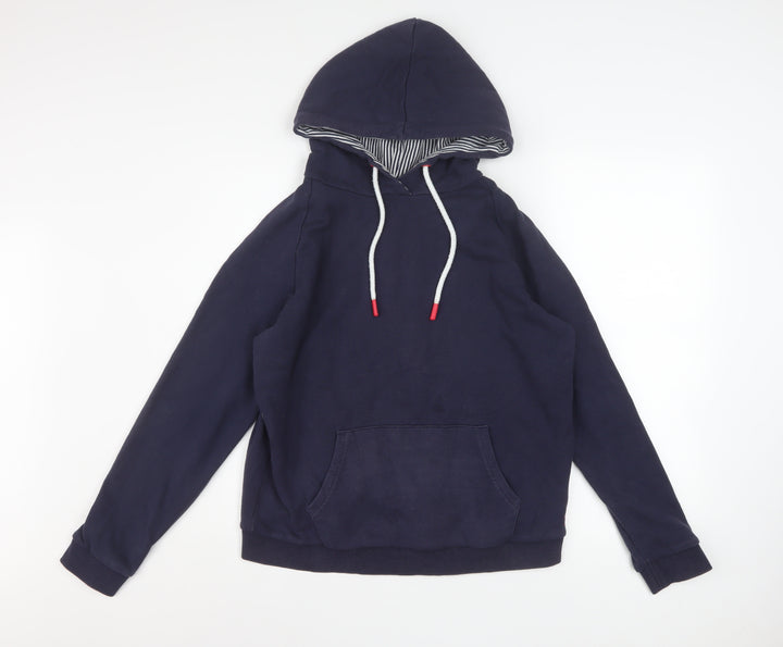 Joules Women's Navy Pullover Hoodie Size 12 Cotton Blend