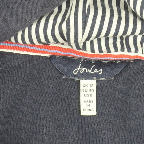 Joules Women's Navy Pullover Hoodie Size 12 Cotton Blend