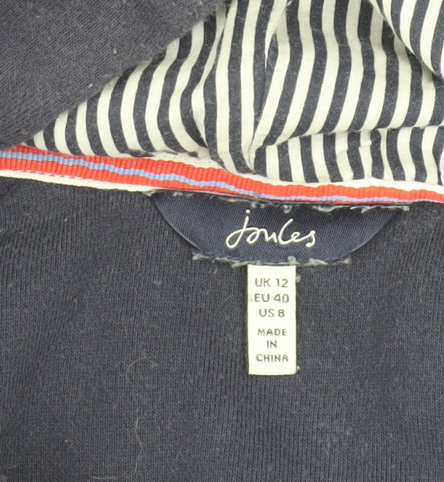Joules Women's Navy Pullover Hoodie Size 12 Cotton Blend