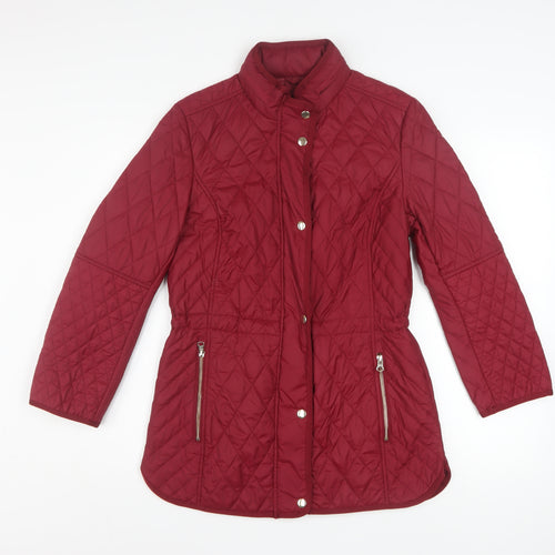 Marks and Spencer Women’s Red Quilted Mid-Length Jacket UK 8