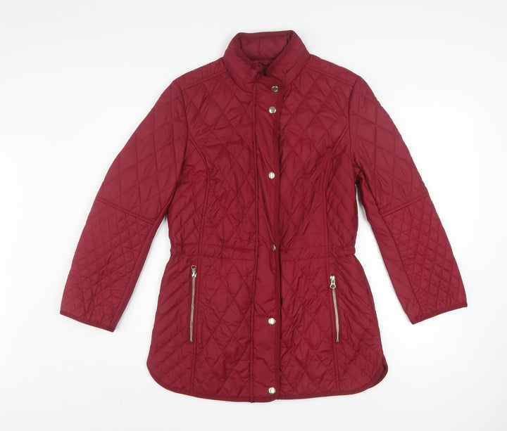 Marks and Spencer Women’s Red Quilted Mid-Length Jacket UK 8