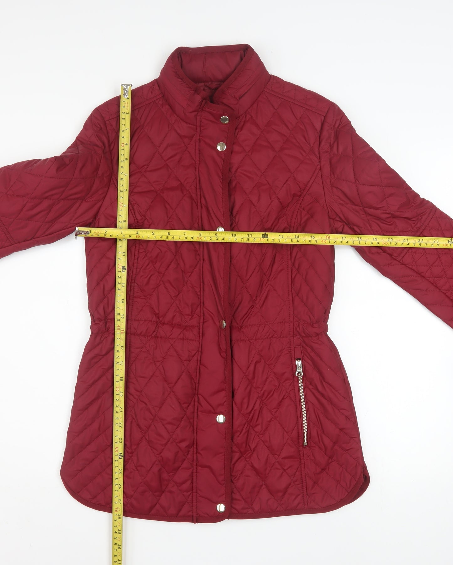 Marks and Spencer Women’s Red Quilted Mid-Length Jacket UK 8