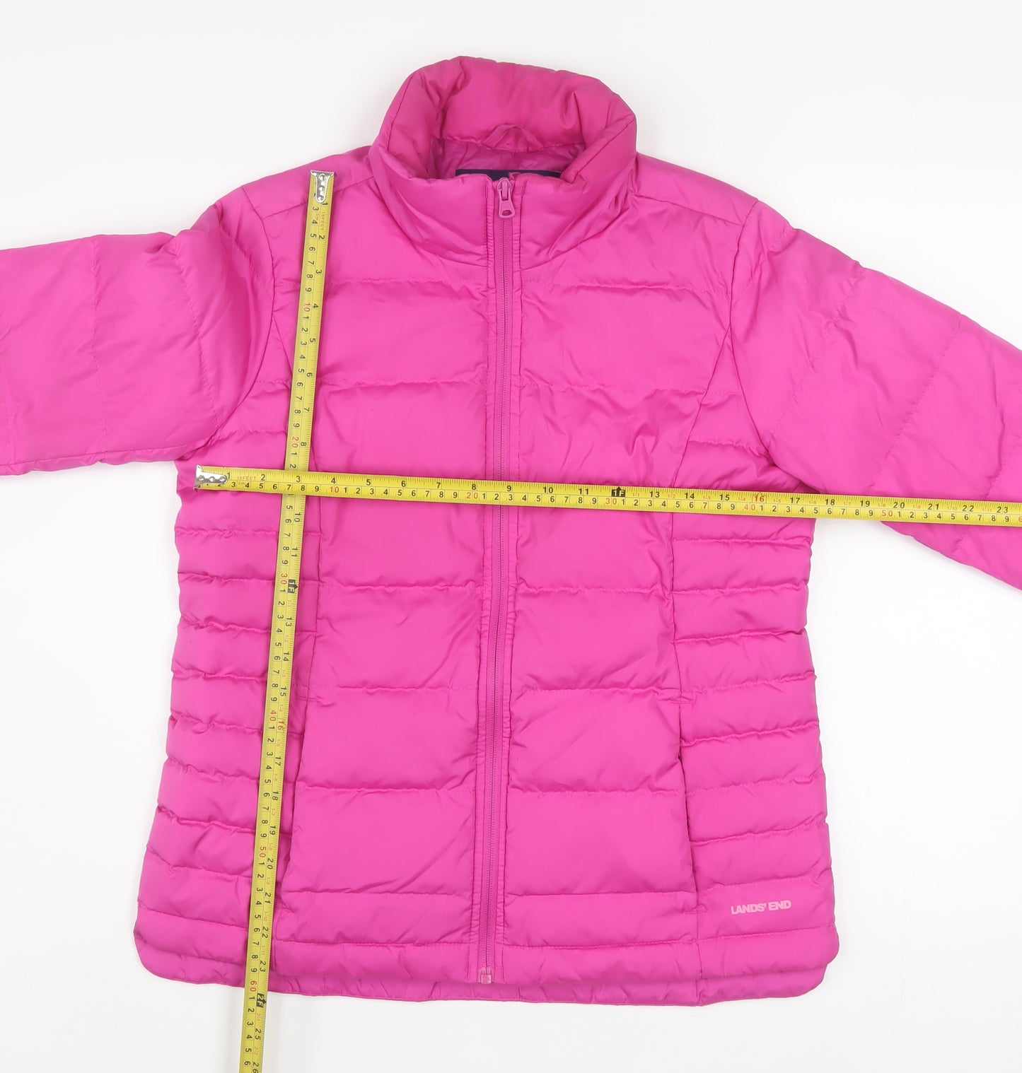 Lands' End Women's Pink XS Petite Puffer Jacket Down Insulated