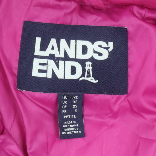 Lands' End Women's Pink XS Petite Puffer Jacket Down Insulated