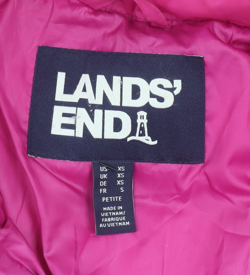 Lands' End Women's Pink XS Petite Puffer Jacket Down Insulated