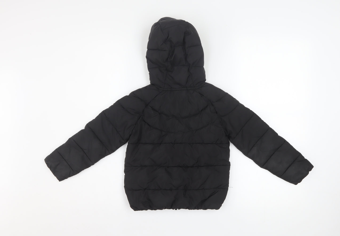 Nike Boys Black Hooded Puffer Jacket 3-4 Years Full Zip Warm Coat