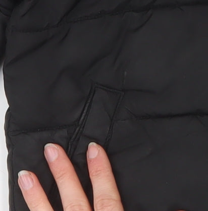 Nike Boys Black Hooded Puffer Jacket 3-4 Years Full Zip Warm Coat