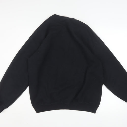 Gildan Men’s Black Graphic Pullover Sweatshirt M Heavyweight Fleece