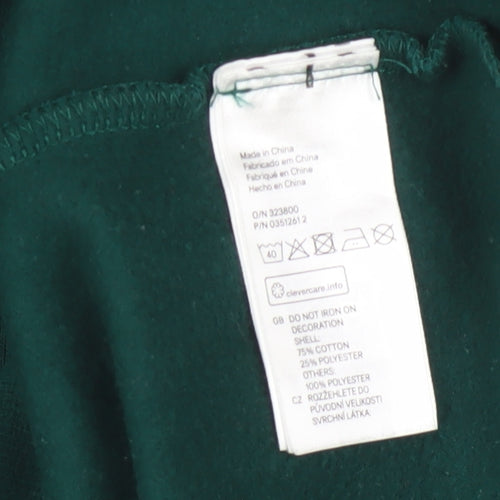 H&M Divided Women Green Christmas Tree Hoodie Size S Cotton Blend