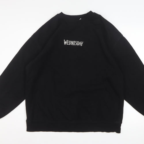 H&M Divided Women's Black Wednesday Crew Neck Sweatshirt Size 12