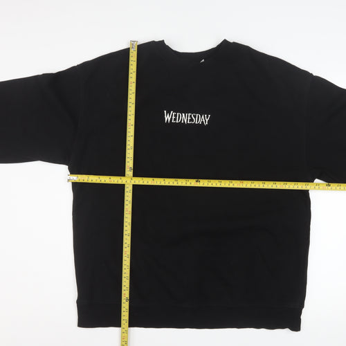 H&M Divided Women's Black Wednesday Crew Neck Sweatshirt Size 12