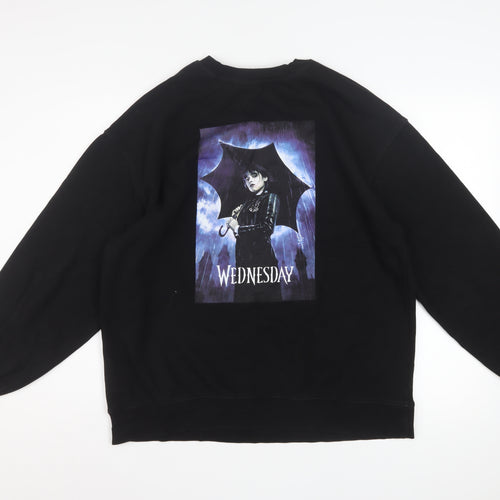 H&M Divided Women's Black Wednesday Crew Neck Sweatshirt Size 12