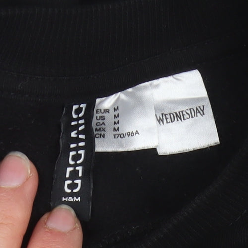 H&M Divided Women's Black Wednesday Crew Neck Sweatshirt Size 12