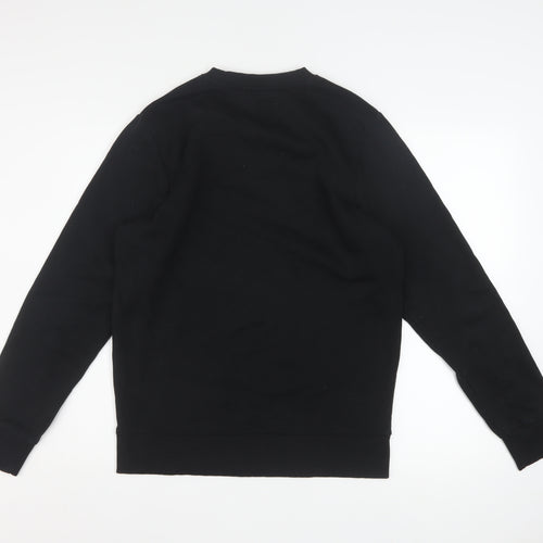 Jack & Jones Men's Black Crew Neck Sweatshirt S Pullover Graphic Print