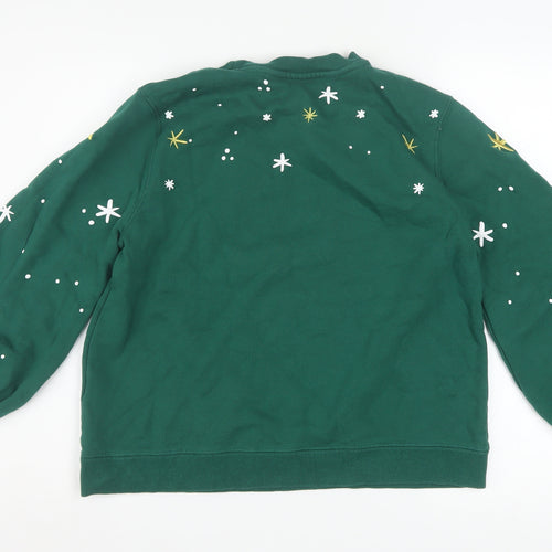Disney Women Green L Sweatshirt Minnie Mouse Christmas Disneyland