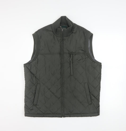 Greenwoods Mens Khaki Quilted Waistcoat Size M Zip Padded Gilet