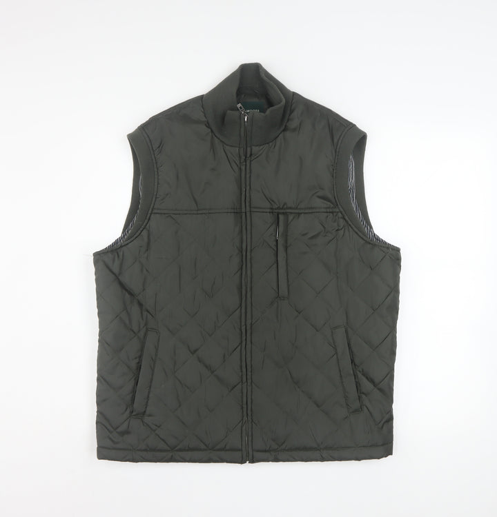 Greenwoods Mens Khaki Quilted Waistcoat Size M Zip Padded Gilet