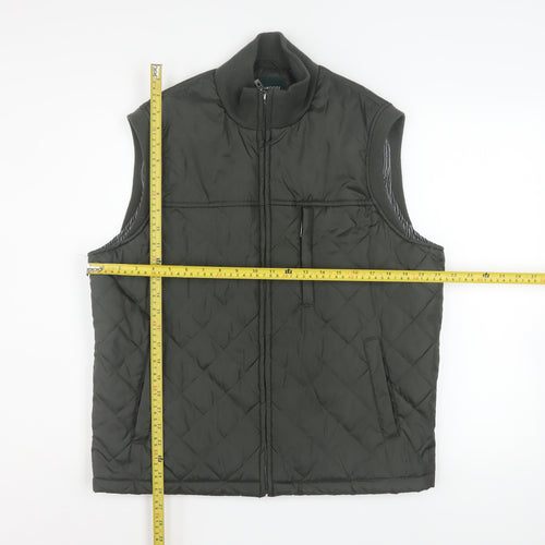 Greenwoods Mens Khaki Quilted Waistcoat Size M Zip Padded Gilet