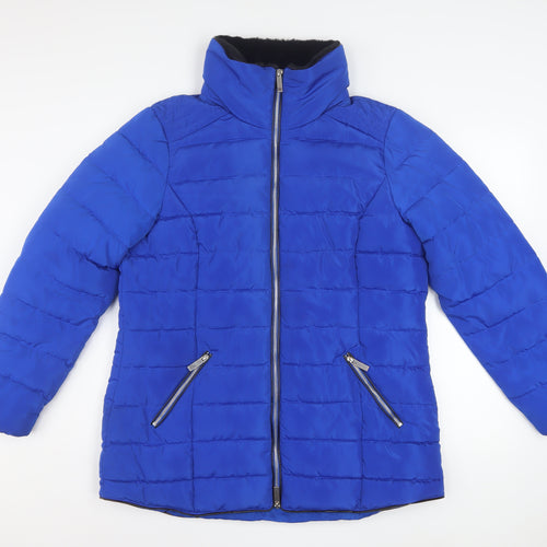 Roman Women’s Blue Puffer Jacket Size 16 Polyester Zip Winter Coat