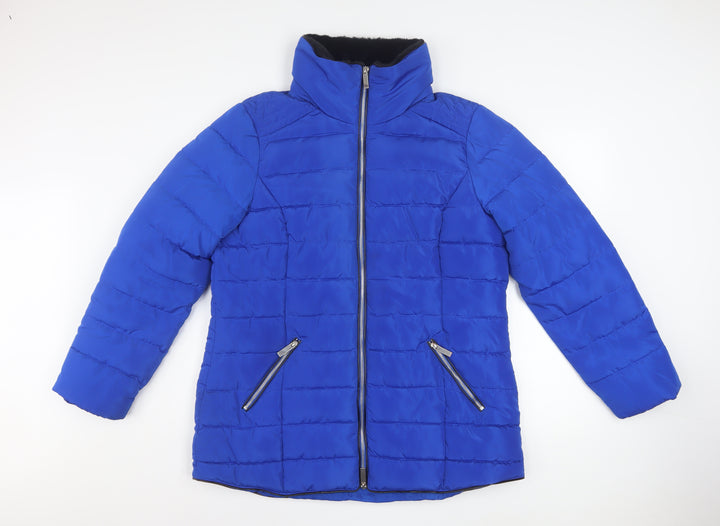 Roman Women’s Blue Puffer Jacket Size 16 Polyester Zip Winter Coat