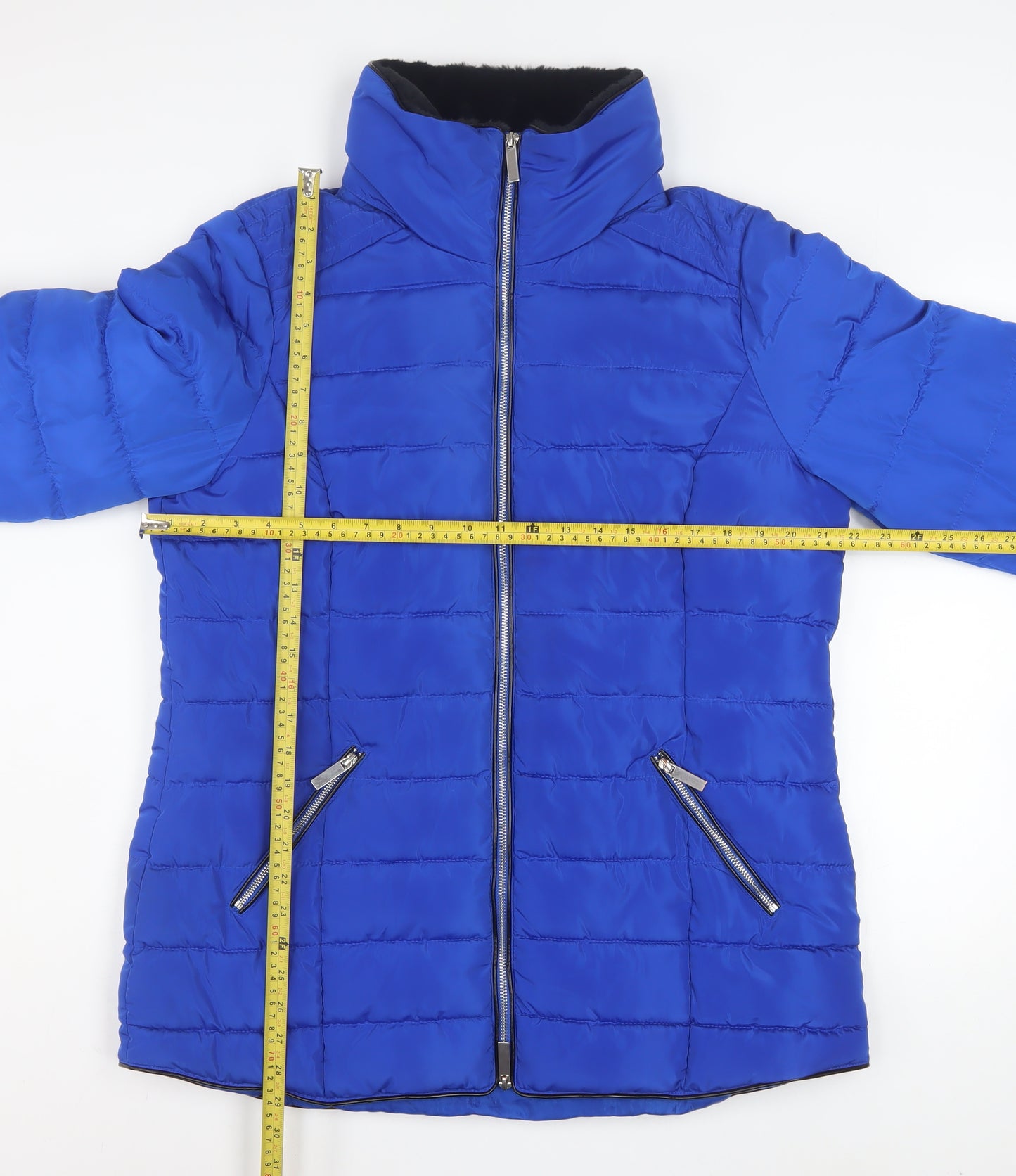 Roman Women’s Blue Puffer Jacket Size 16 Polyester Zip Winter Coat