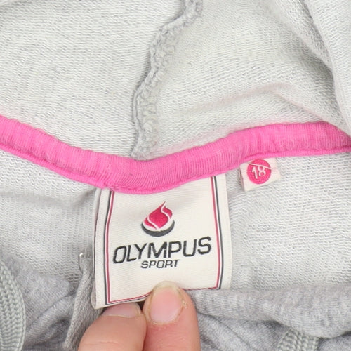 Olympus Sport Womens Grey Full Zip Hoodie Size 18 Cotton Blend