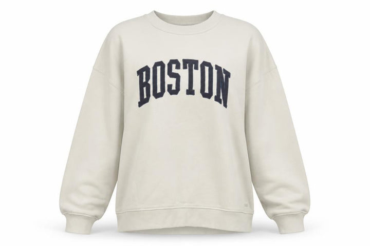 Pull&Bear Teens Beige Boston Pullover Sweatshirt XL Cotton Blend