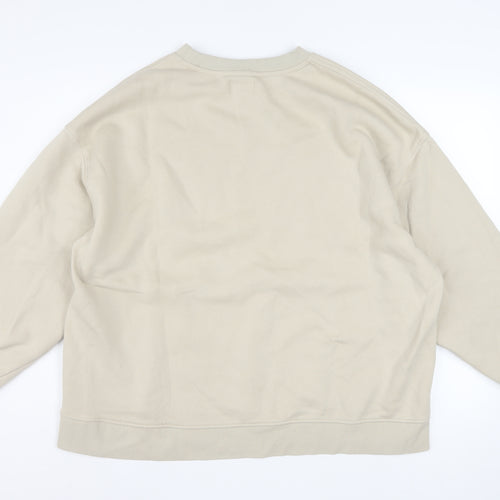 Pull & Bear Teens Beige Boston Pullover Sweatshirt XL Cotton Blend