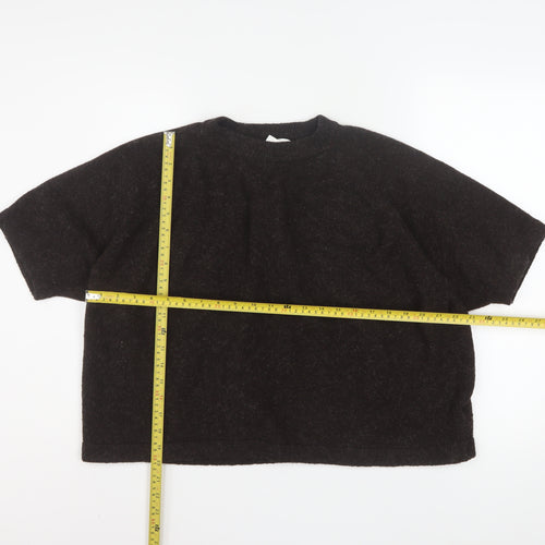 The Set Women Black XL Basic Knit Short Sleeve T-Shirt
