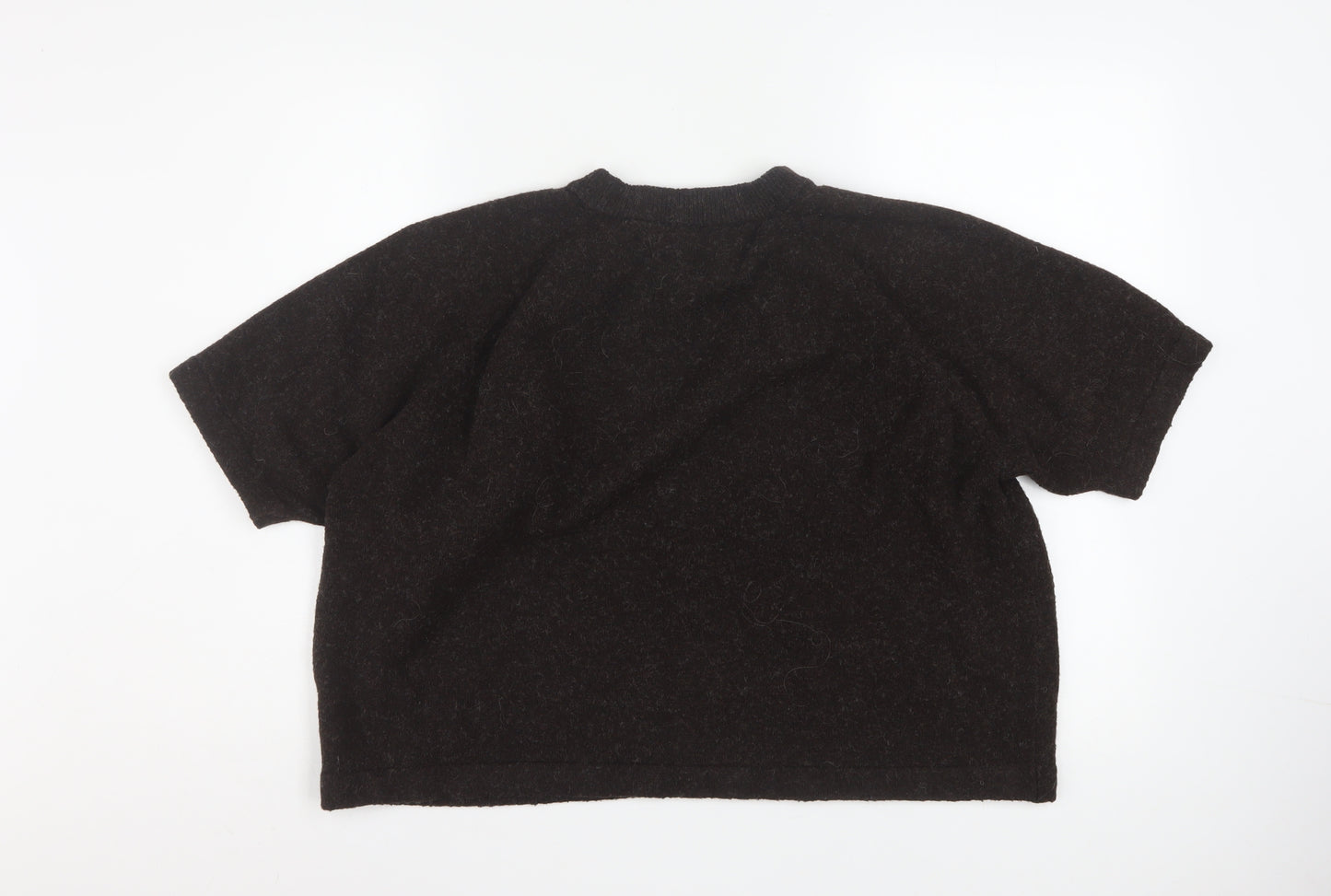 The Set Women Black XL Basic Knit Short Sleeve T-Shirt