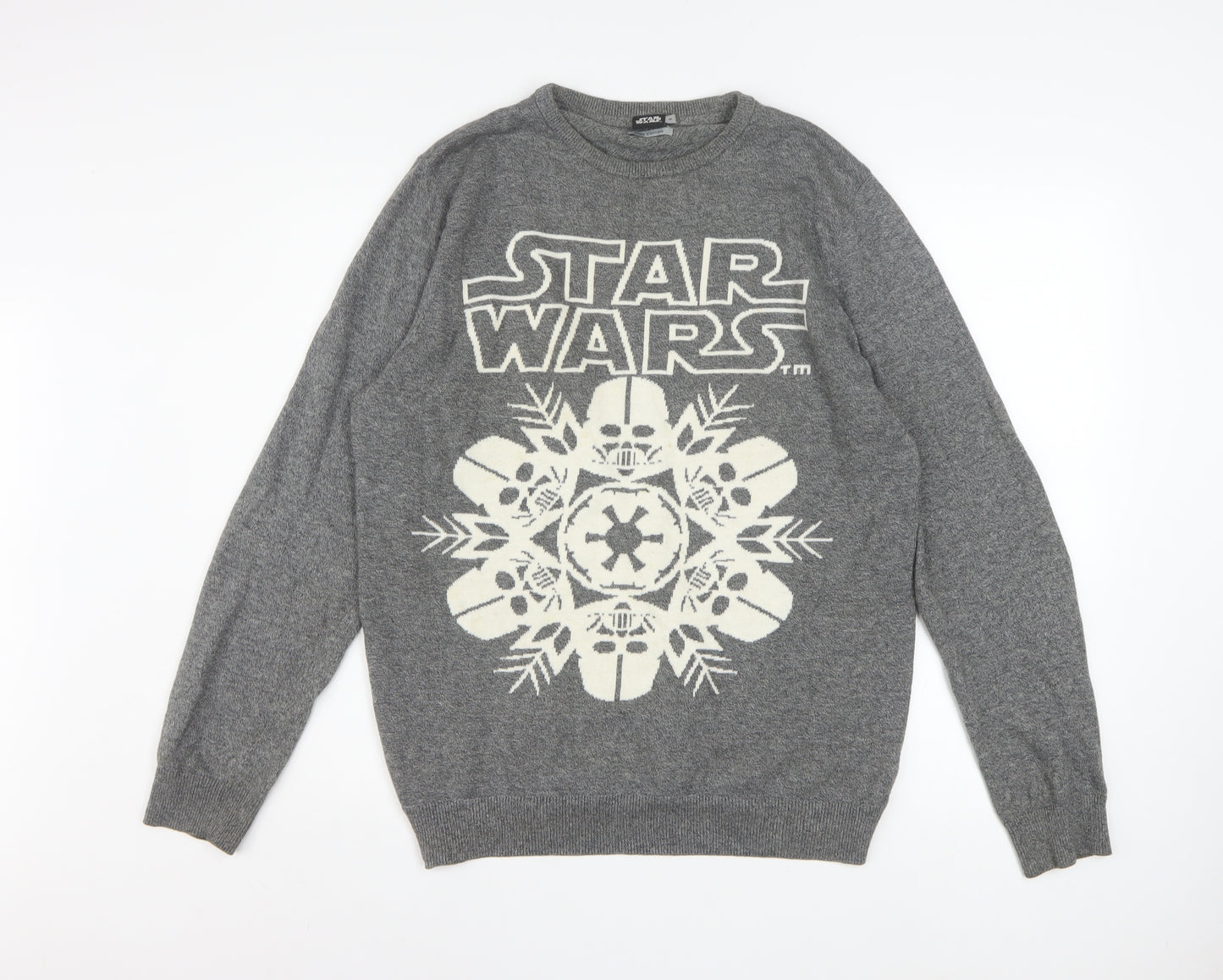 Tu Men’s Grey Star Wars Cotton Crew Neck Jumper Size M
