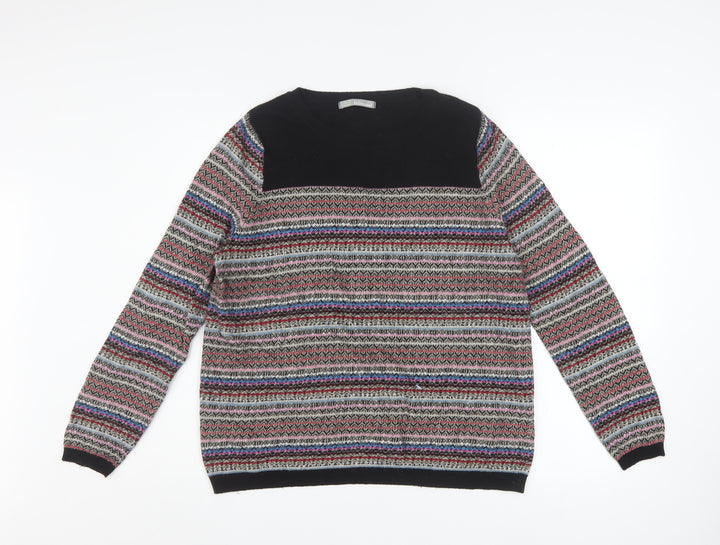 Marks and Spencer Womens Multicoloured Fair Isle Knit Jumper UK 16