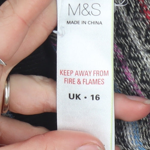 Marks and Spencer Womens Multicoloured Fair Isle Knit Jumper UK 16