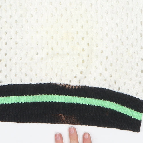 Yest Women's White V-Neck Classic Knit Jumper Size 10