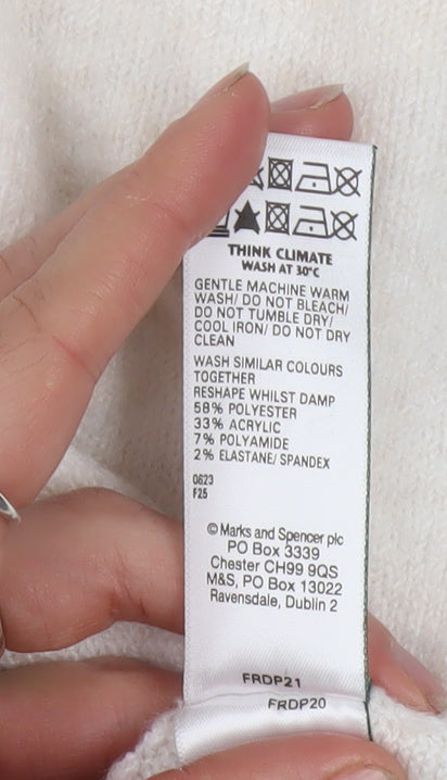 Marks and Spencer Women’s Ivory Sequin Wish Jumper Size M