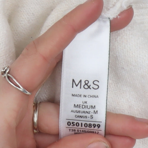 Marks and Spencer Women’s Ivory Sequin Wish Jumper Size M