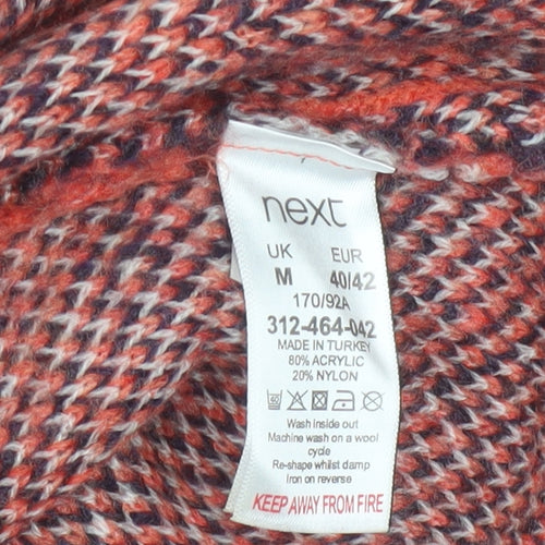 Next Womens Orange Animal Print Chunky Knit Jumper Medium