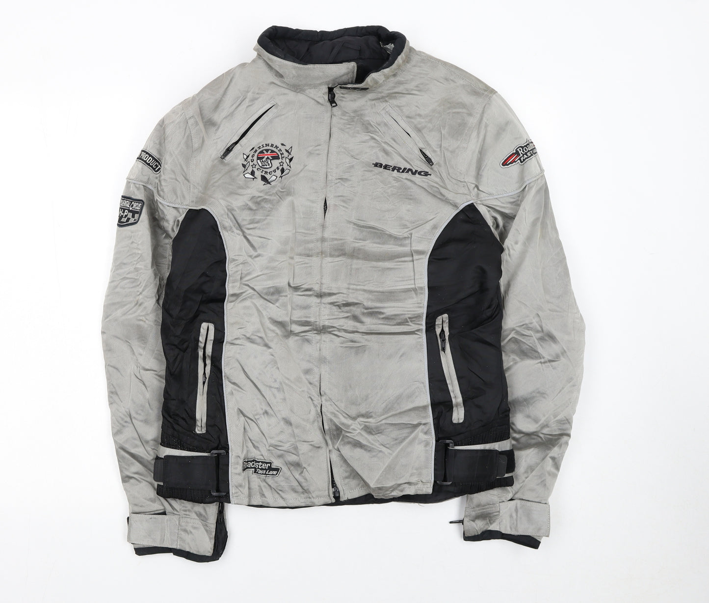 Bering Men's Grey Motorcycle Jacket L Reflective Waterproof Lined