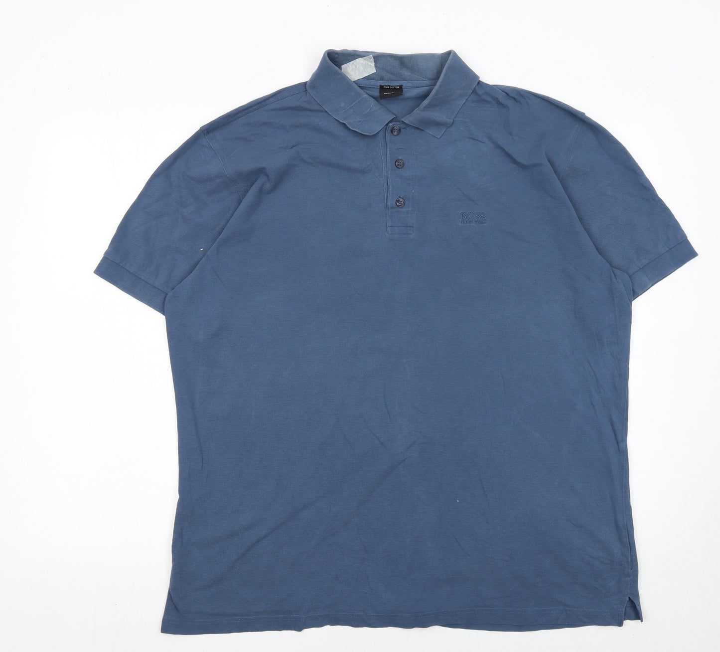 Hugo Boss Men's Blue XL Pima Cotton Short Sleeve Polo Shirt