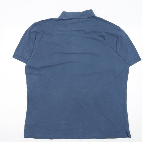 Hugo Boss Men's Blue XL Pima Cotton Short Sleeve Polo Shirt