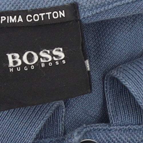 Hugo Boss Men's Blue XL Pima Cotton Short Sleeve Polo Shirt