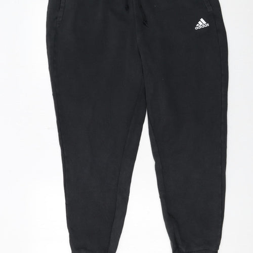 Adidas Women Black L Jogger Sweatpants 77% Cotton Drawstring