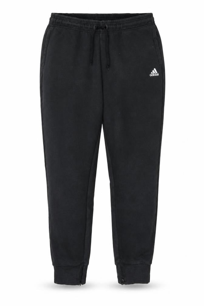 Front view of Adidas Women Black L Jogger Sweatpants 77% Cotton Drawstring