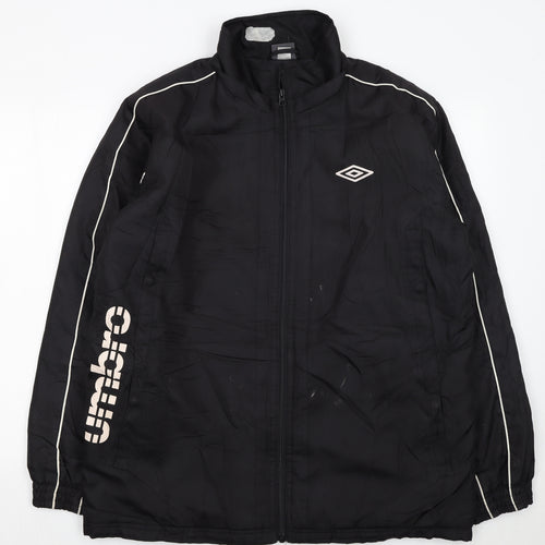 Umbro Men's Black L Track Jacket Full Zip Polyester Sportswear