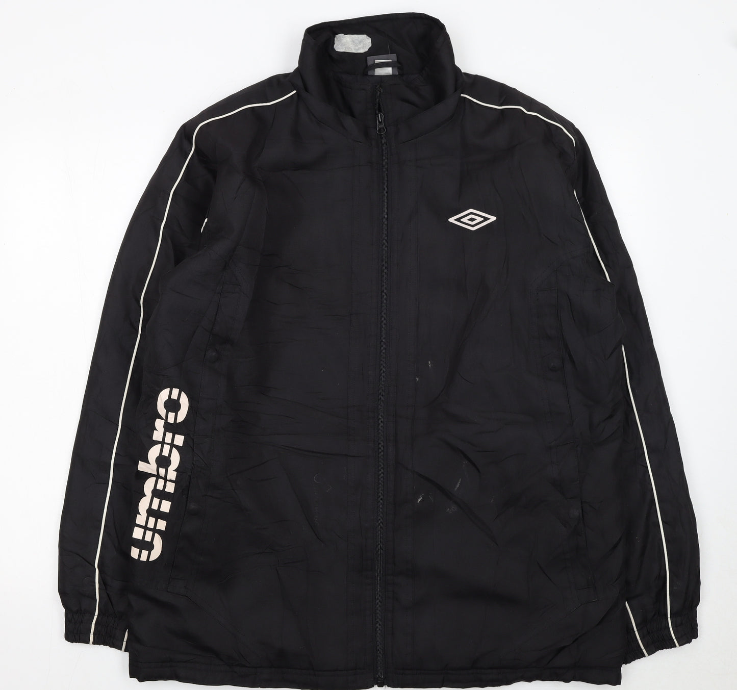 Umbro Men's Black L Track Jacket Full Zip Polyester Sportswear