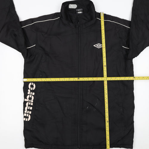 Umbro Men's Black L Track Jacket Full Zip Polyester Sportswear