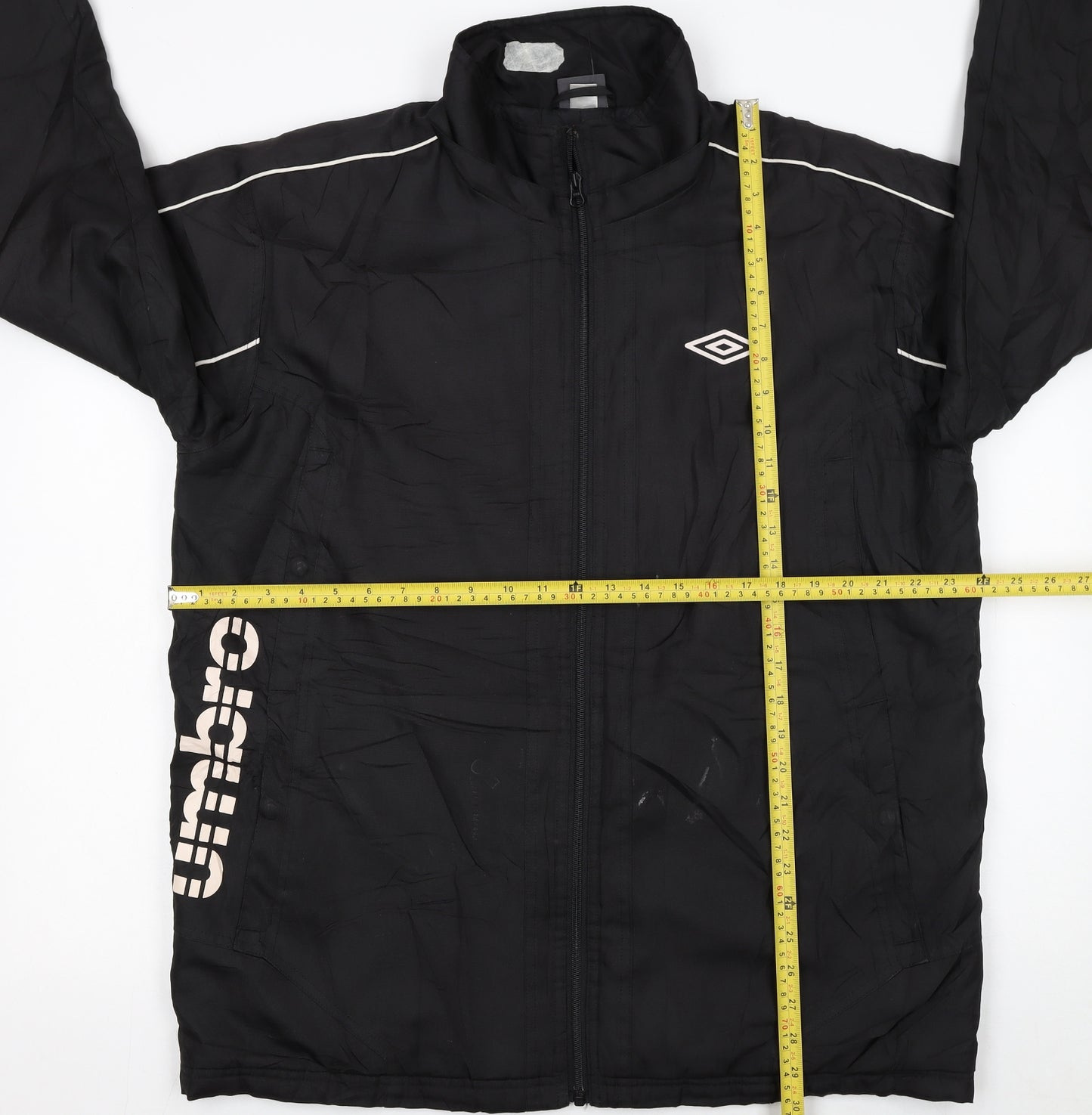 Umbro Men's Black L Track Jacket Full Zip Polyester Sportswear