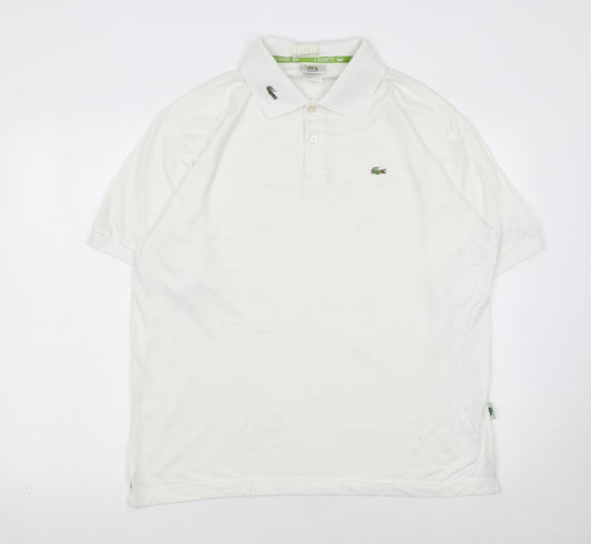 Lacoste Men's White Cotton Polo Shirt Size XL Embroidered Logo